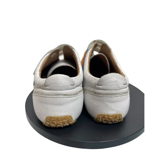 Lacoste Mystere Punched Sneakers Rainbow Straps White Leather Womens Sz. 6 - Picture 3 of 8